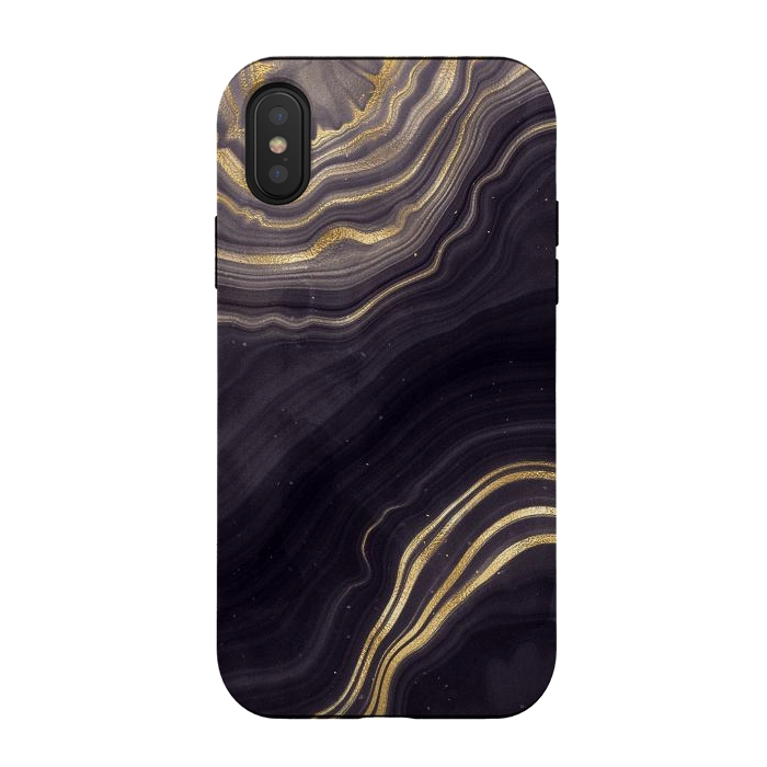 iPhone Xs / X StrongFit Purple & Black Agate Stone by CatJello
