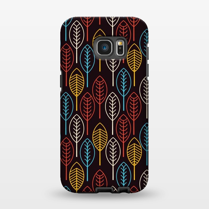 Galaxy S7 EDGE StrongFit geometric colorful leaves by TMSarts