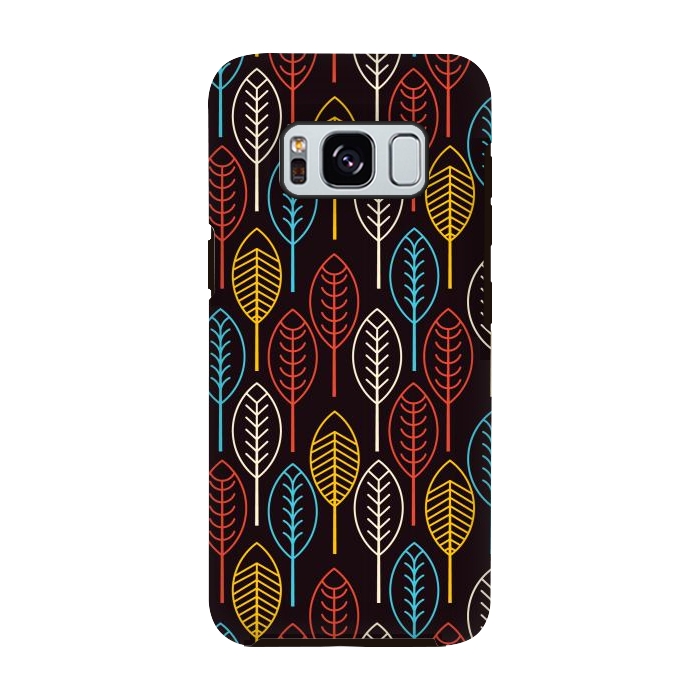 Galaxy S8 StrongFit geometric colorful leaves by TMSarts