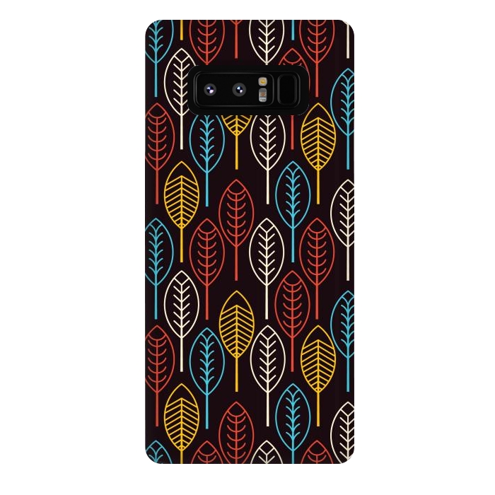 Galaxy Note 8 StrongFit geometric colorful leaves by TMSarts