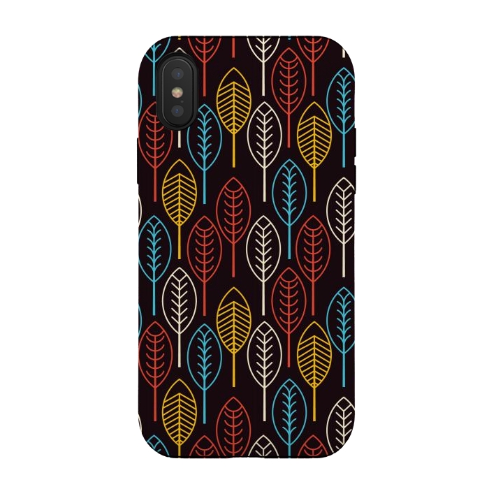iPhone Xs / X StrongFit geometric colorful leaves by TMSarts
