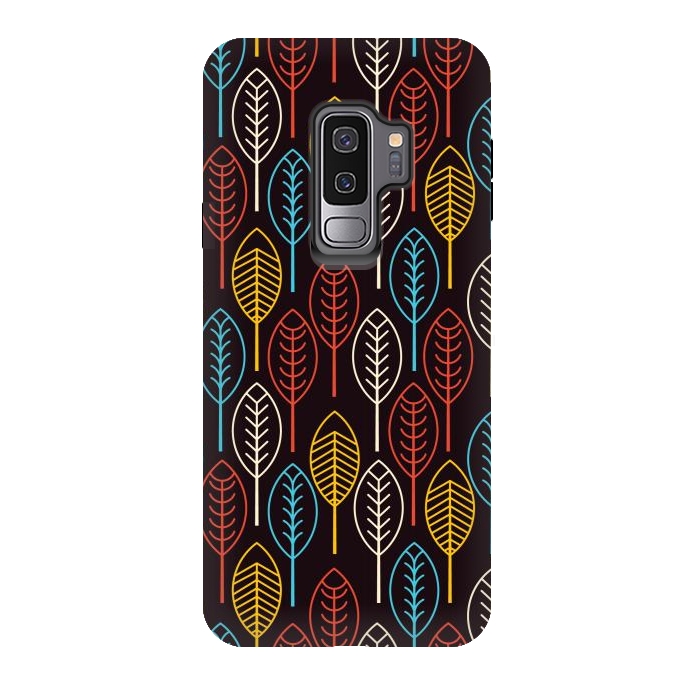 Galaxy S9 plus StrongFit geometric colorful leaves by TMSarts
