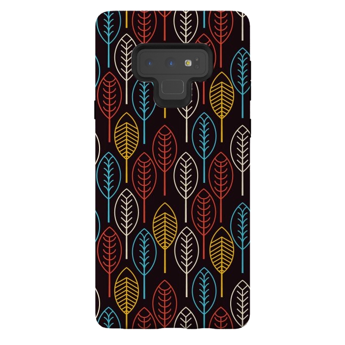 Galaxy Note 9 StrongFit geometric colorful leaves by TMSarts