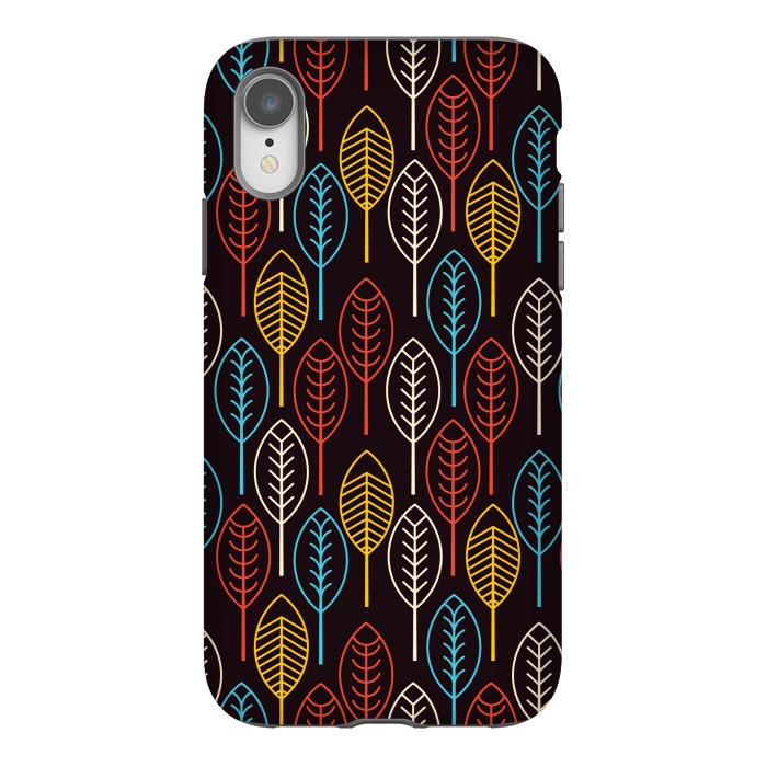 iPhone Xr StrongFit geometric colorful leaves by TMSarts