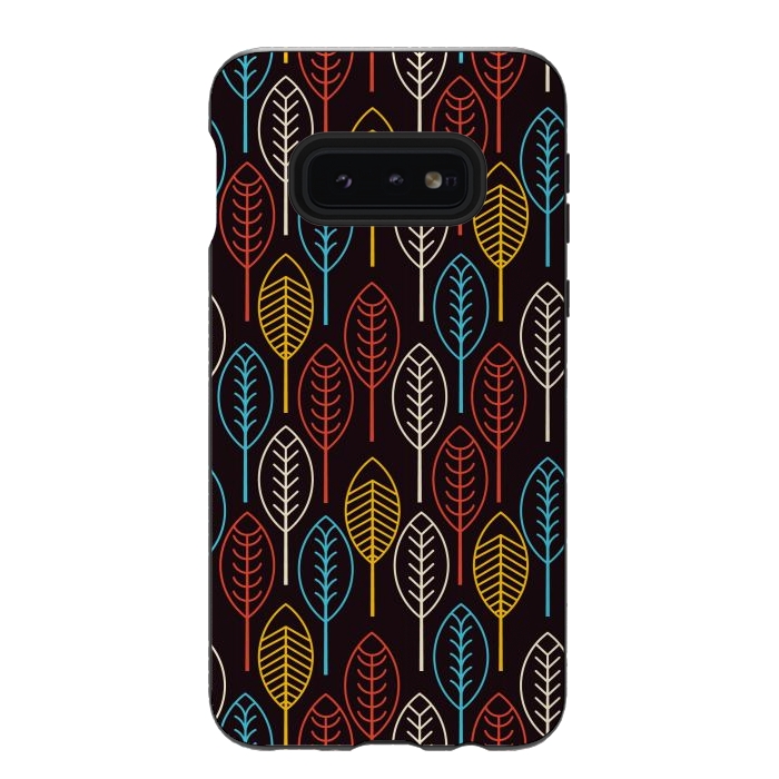 Galaxy S10e StrongFit geometric colorful leaves by TMSarts