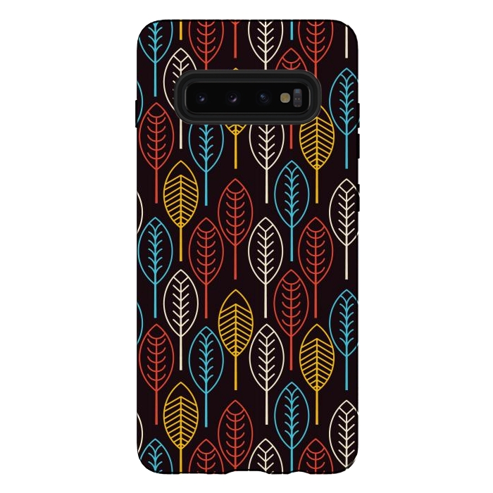 Galaxy S10 plus StrongFit geometric colorful leaves by TMSarts