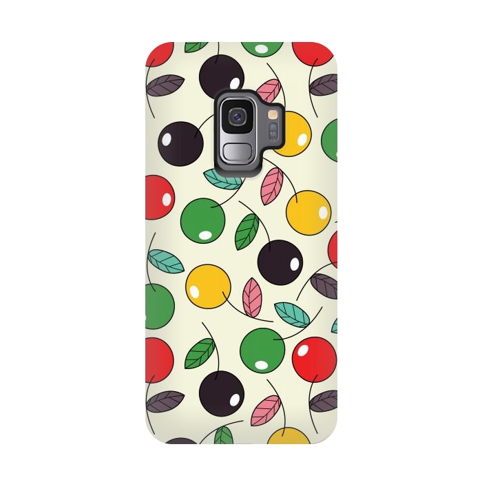 Galaxy S9 StrongFit colorful cherries by TMSarts