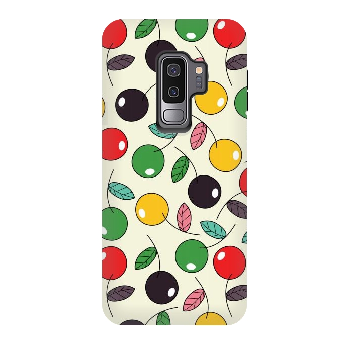 Galaxy S9 plus StrongFit colorful cherries by TMSarts