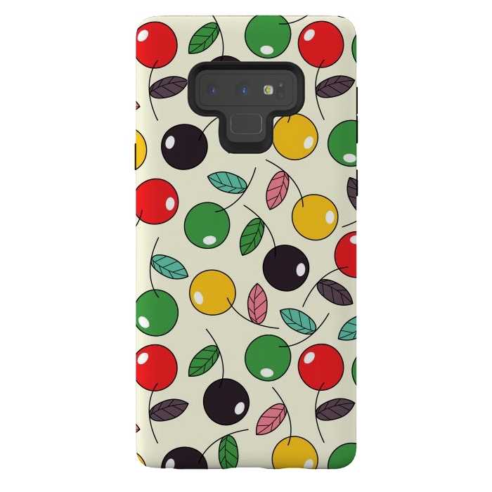 Galaxy Note 9 StrongFit colorful cherries by TMSarts