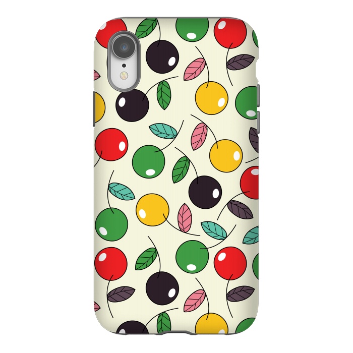 iPhone Xr StrongFit colorful cherries by TMSarts
