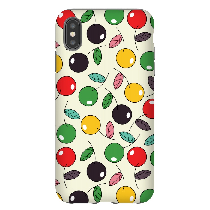 iPhone Xs Max StrongFit colorful cherries by TMSarts