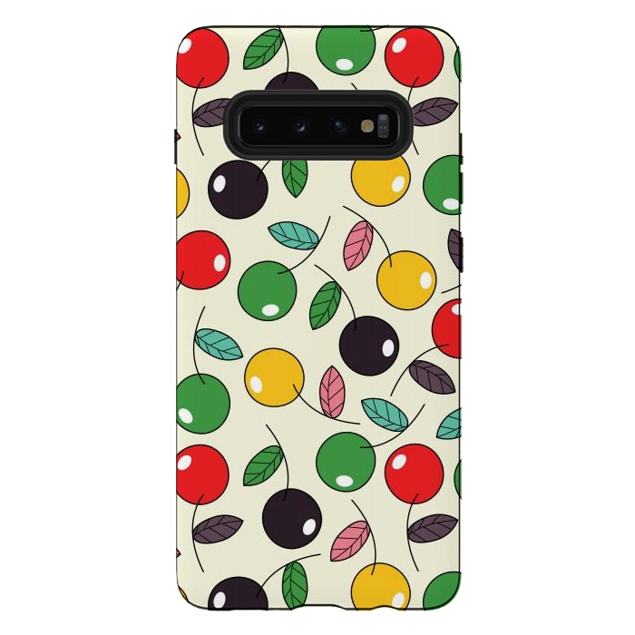Galaxy S10 plus StrongFit colorful cherries by TMSarts