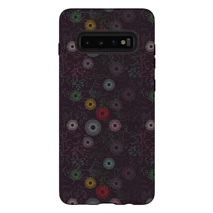 Galaxy S10 plus StrongFit ceramic floral  by TMSarts