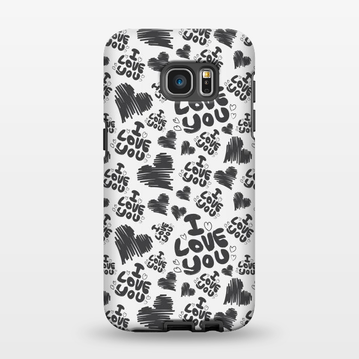 Galaxy S7 EDGE StrongFit love doodle art by TMSarts