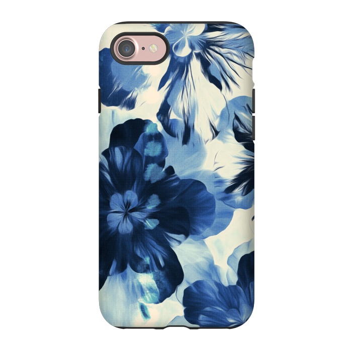iPhone 7 StrongFit Shibori Inspired Indigo Floral by Micklyn Le Feuvre