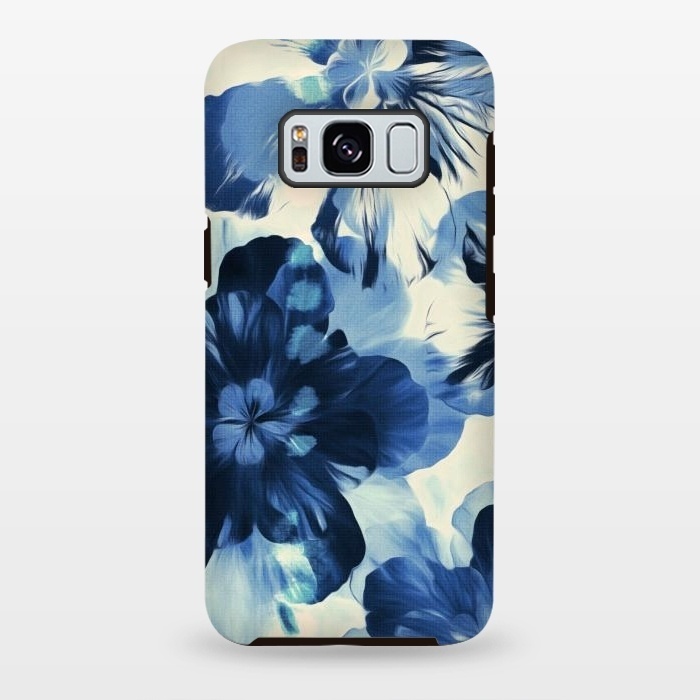 Galaxy S8 plus StrongFit Shibori Inspired Indigo Floral by Micklyn Le Feuvre