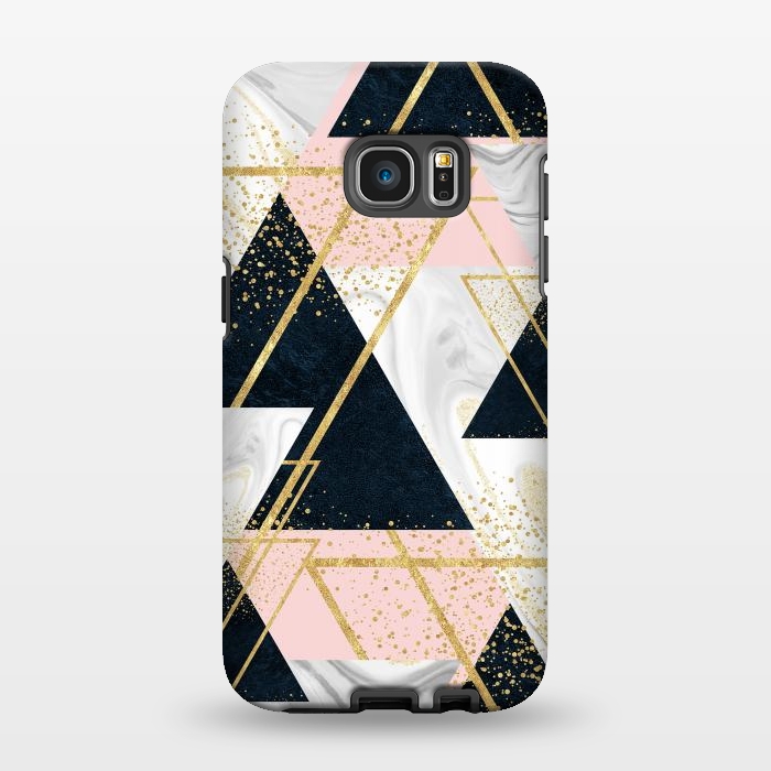 Galaxy S7 EDGE StrongFit Elegant geometric and confetti golden design by InovArts