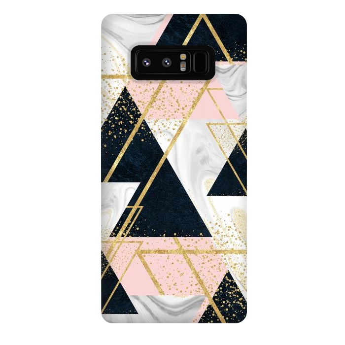 Galaxy Note 8 StrongFit Elegant geometric and confetti golden design by InovArts