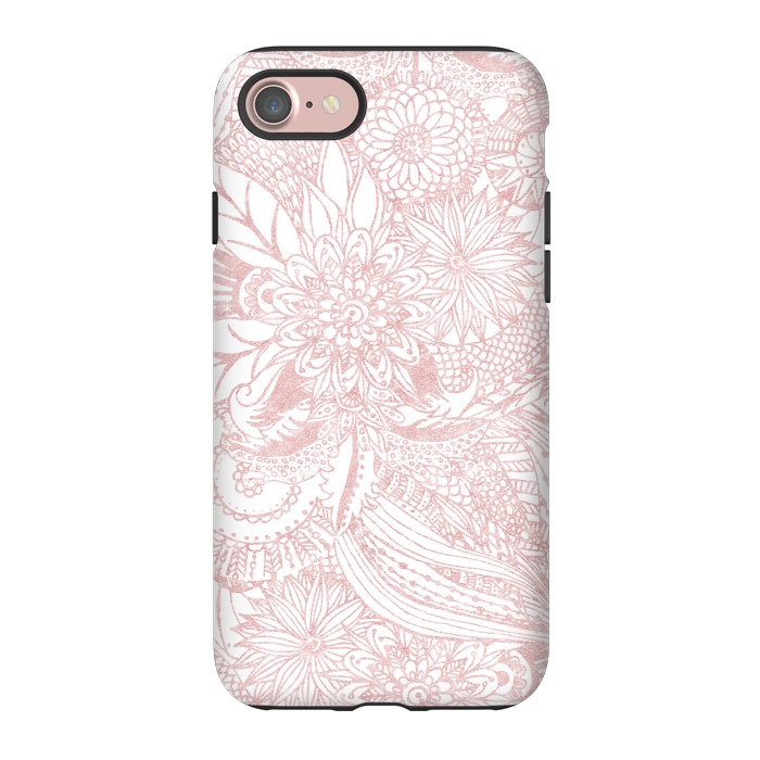 iPhone 7 StrongFit Elegant faux rose gold floral mandala design by InovArts