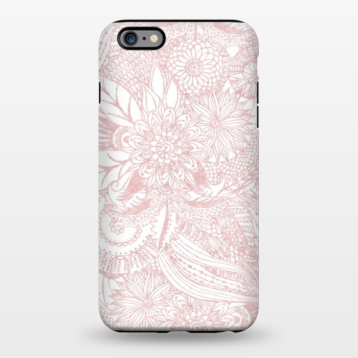 iPhone 6/6s plus StrongFit Elegant faux rose gold floral mandala design by InovArts