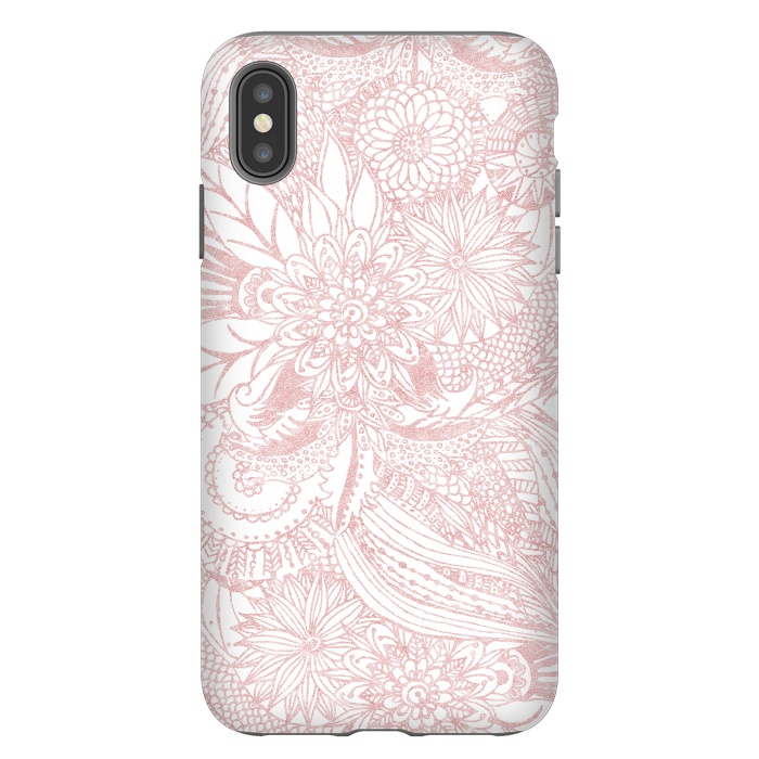 iPhone Xs Max StrongFit Elegant faux rose gold floral mandala design by InovArts