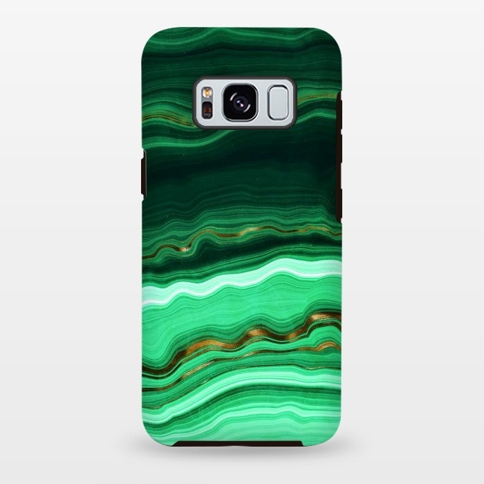 Galaxy S8 plus StrongFit Green Malachite Marble Gemstone by  Utart