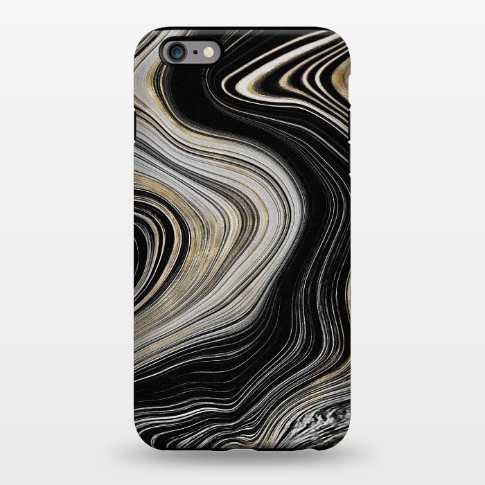 iPhone 6/6s plus StrongFit Trendy Black White and Faux Gold Agate Gem  by  Utart