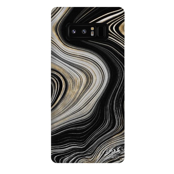 Galaxy Note 8 StrongFit Trendy Black White and Faux Gold Agate Gem  by  Utart