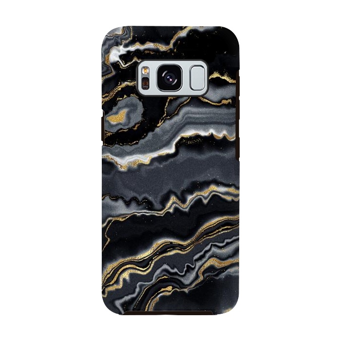 Galaxy S8 StrongFit Faux Gold Black Gray Trendy Agate by  Utart