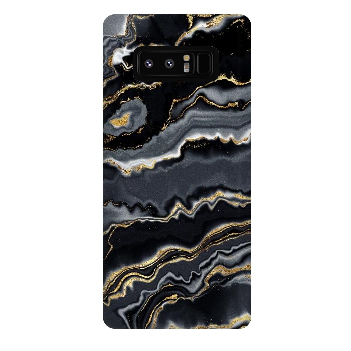 Galaxy Note 8 StrongFit Faux Gold Black Gray Trendy Agate by  Utart