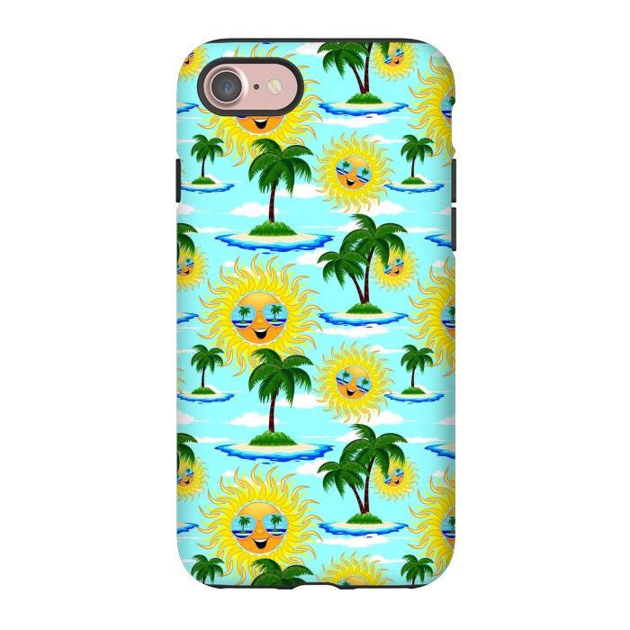 iPhone 7 StrongFit Happy Summer Sun on Tropical Island by BluedarkArt