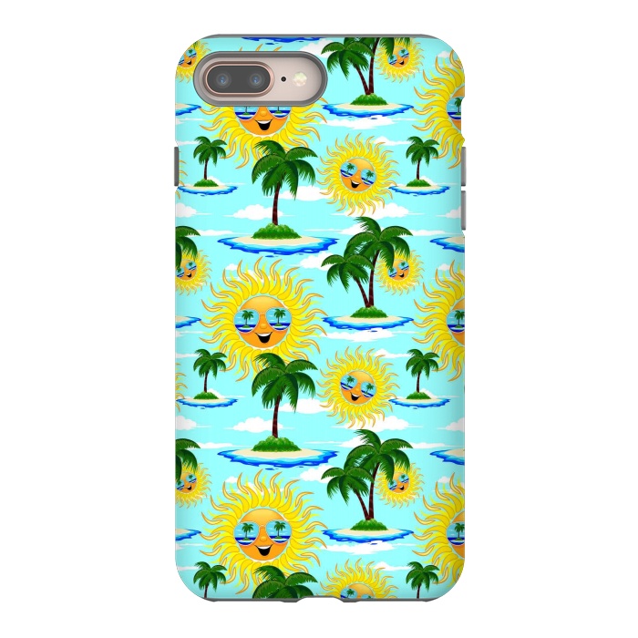 iPhone 7 plus StrongFit Happy Summer Sun on Tropical Island by BluedarkArt