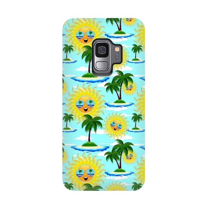 Galaxy S9 StrongFit Happy Summer Sun on Tropical Island by BluedarkArt