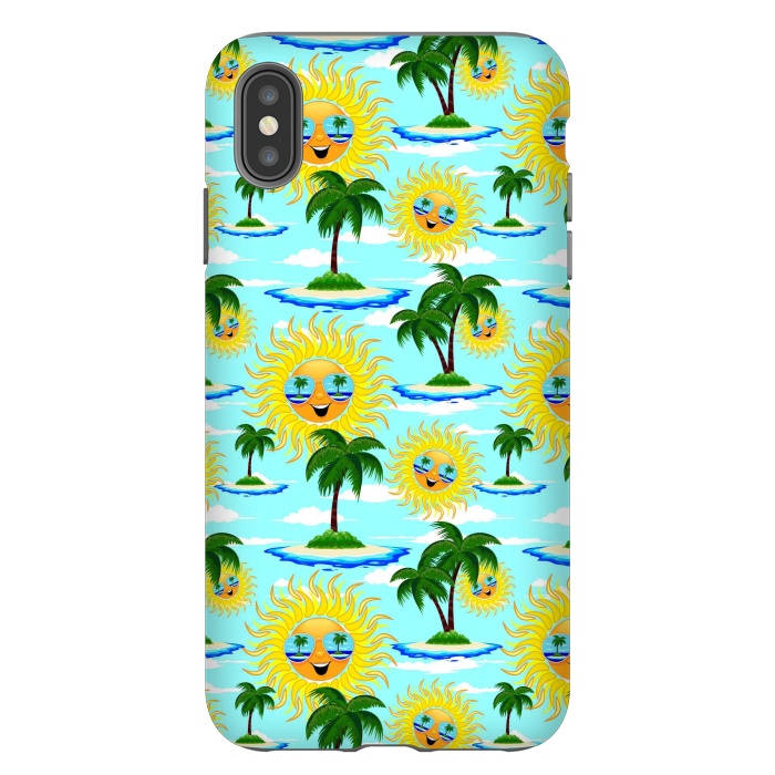 iPhone Xs Max StrongFit Happy Summer Sun on Tropical Island by BluedarkArt