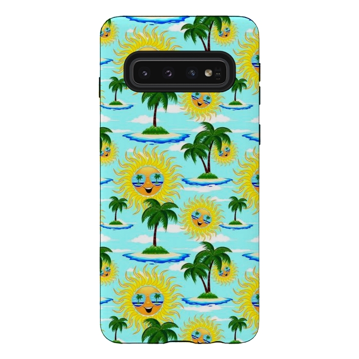 Galaxy S10 StrongFit Happy Summer Sun on Tropical Island by BluedarkArt