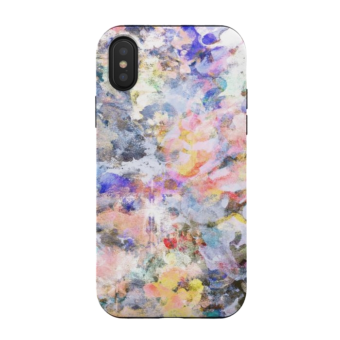 iPhone Xs / X StrongFit Colorful abstract finger painting by Oana 