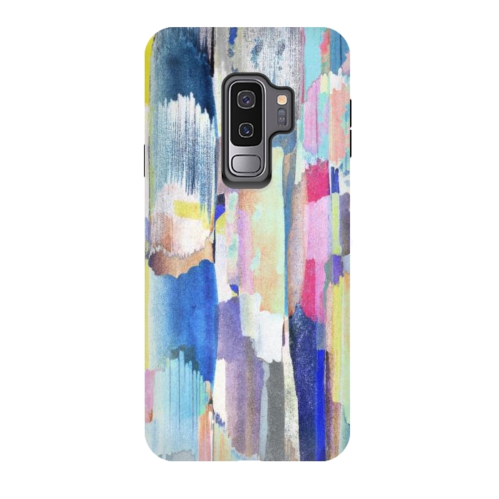 Galaxy S9 plus StrongFit Colorful paint brushstrokes by Oana 