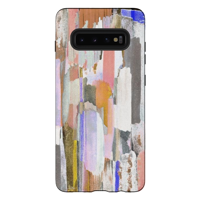 Galaxy S10 plus StrongFit Abstract pastel brushstrokes painting by Oana 