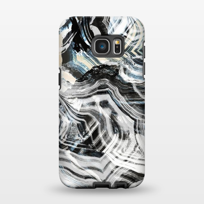 Galaxy S7 EDGE StrongFit Brushed contrasted marble by Oana 