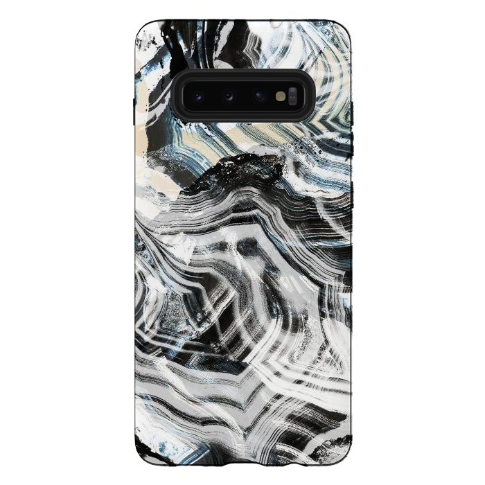 Galaxy S10 plus StrongFit Brushed contrasted marble by Oana 