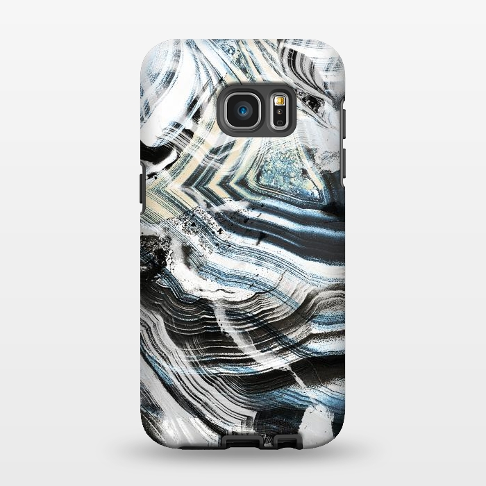 Galaxy S7 EDGE StrongFit Precious geode marble brushstrokes by Oana 