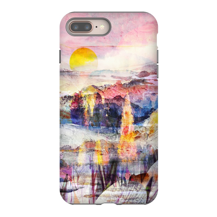 iPhone 7 plus StrongFit Pink painted forest and mountain landscape by Oana 