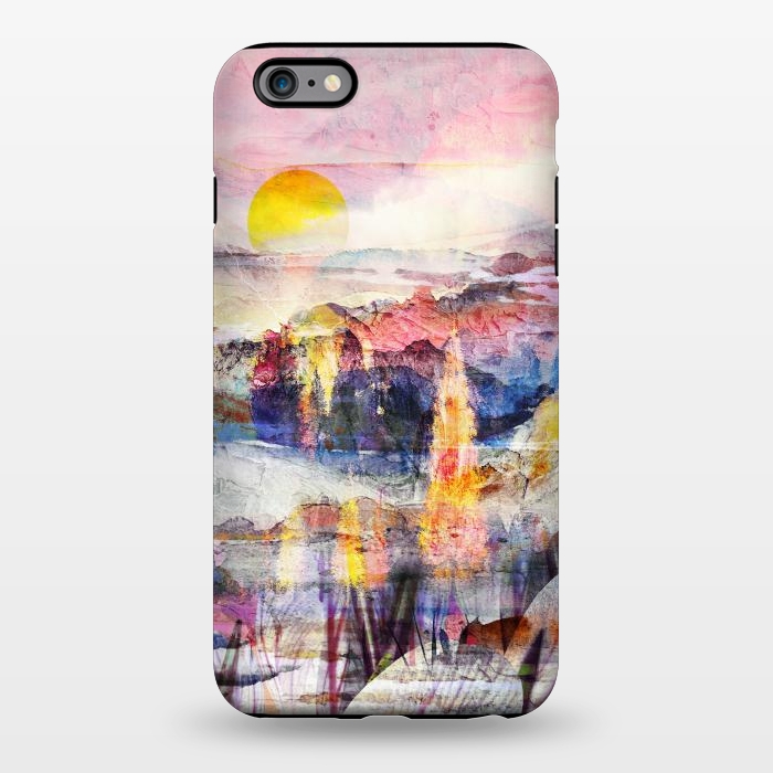iPhone 6/6s plus StrongFit Pink painted forest and mountain landscape by Oana 
