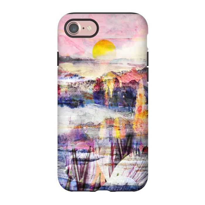 iPhone 7 StrongFit Colorful painted sunset landscape by Oana 