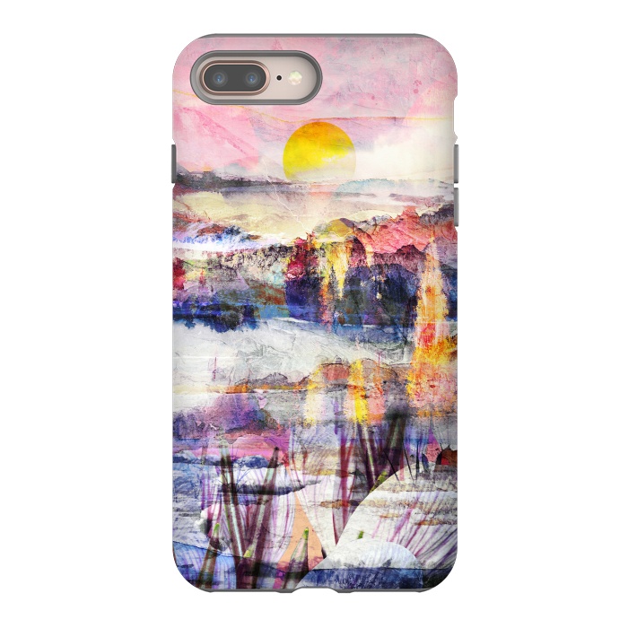 iPhone 7 plus StrongFit Colorful painted sunset landscape by Oana 