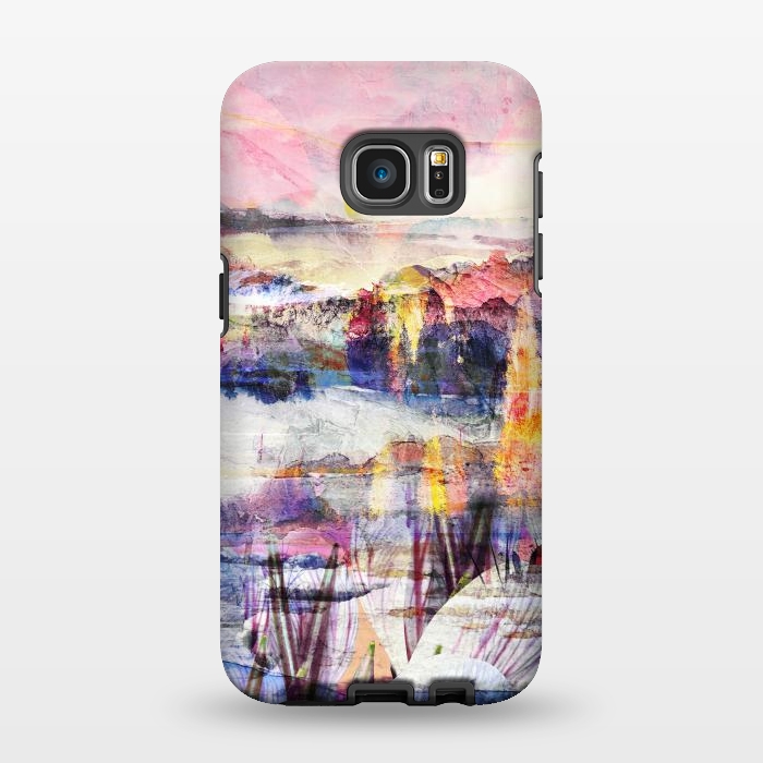 Galaxy S7 EDGE StrongFit Colorful painted sunset landscape by Oana 