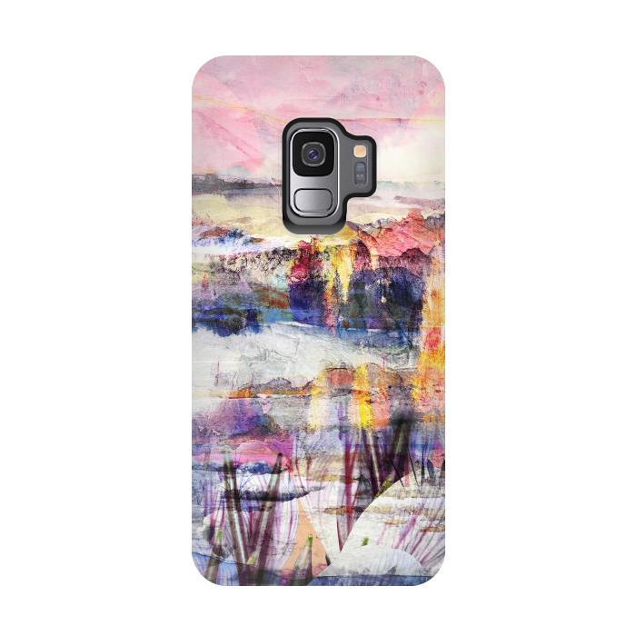 Galaxy S9 StrongFit Colorful painted sunset landscape by Oana 