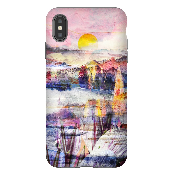 iPhone Xs Max StrongFit Colorful painted sunset landscape by Oana 