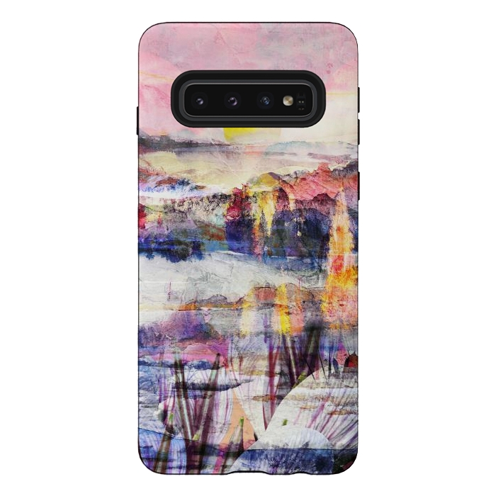 Galaxy S10 StrongFit Colorful painted sunset landscape by Oana 
