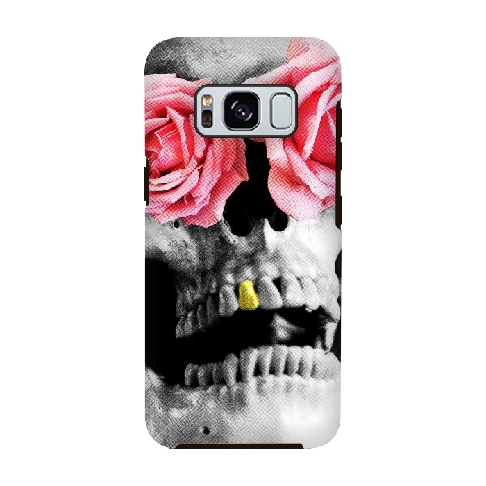 Galaxy S8 StrongFit Skull Roses by Mitxel Gonzalez